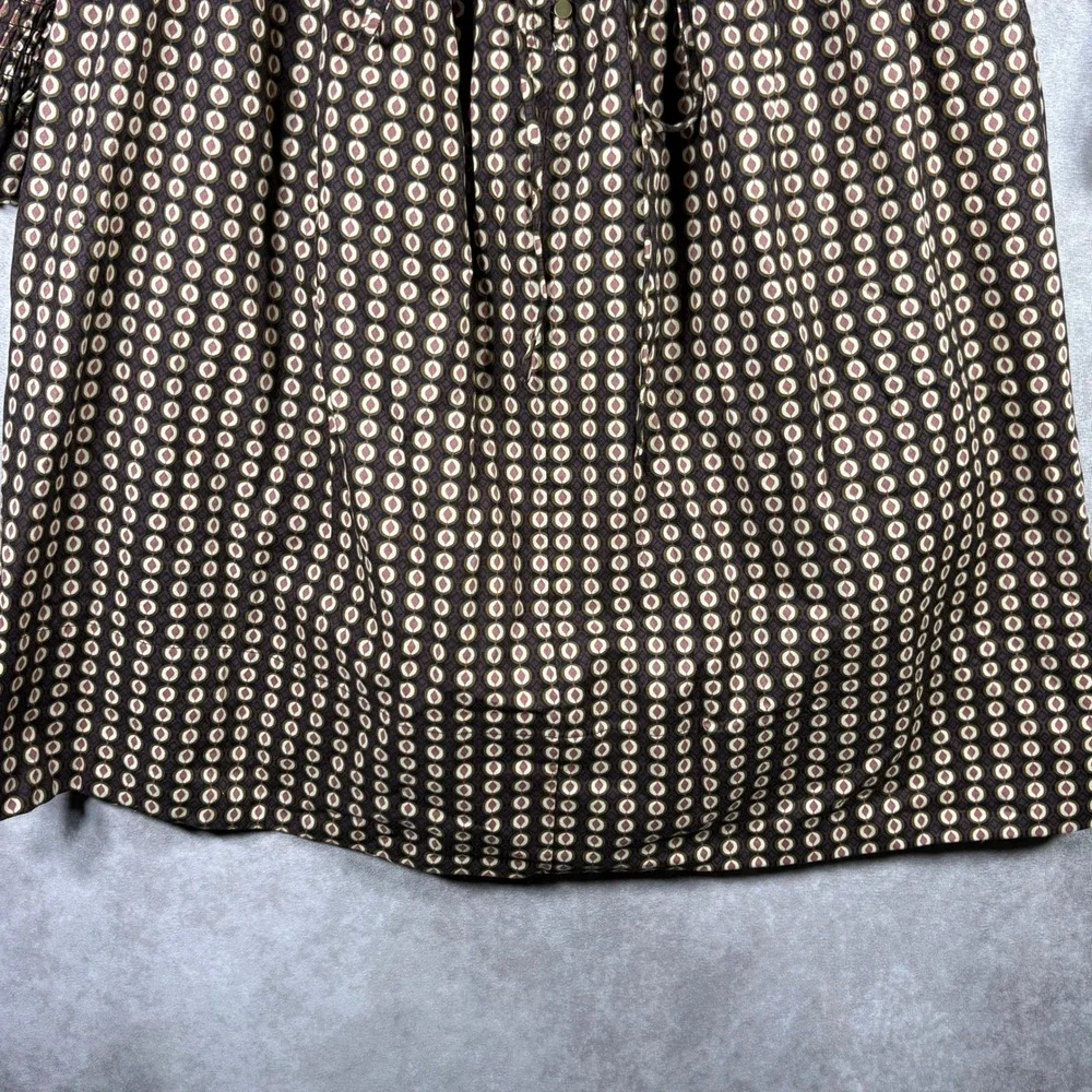 Free People Star Dip Mini Dress Womens Size Small Brown Smocked Boho Long Sleeve